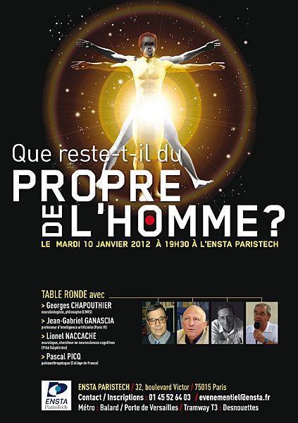 mois janvier 2012, Paris table ronde scientifique PROPRE L'HOMME