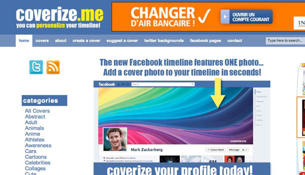 Coverizeme - Couverture de profil Facebook Timeline coverizeme 5 sites pour une belle image de couverture Facebook