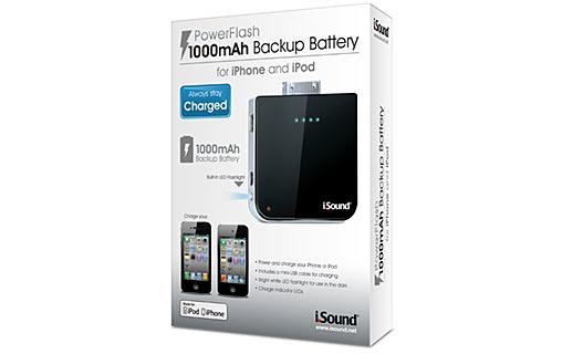 batt3 Concours: A gagnez 5 « i.Sound PowerFlash – Batterie & chargeur 1000 mAh pour iPhone et iPod »