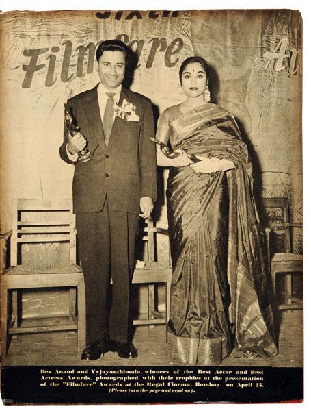 Filmfare vintage : Dev Anand et Vijayanthimala