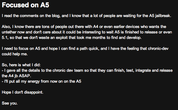 p2 Pod2g se concentre uniquement sur l’iPhone4S et l’iPad2