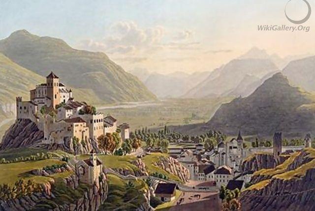 Lory_View-of-Sion Quelques Aquarellistes suisses des 18 et 19 ème siècles : Léon Rodolphe Berthoud Alexandre Calame, Abraham Louis Rodolphe Ducros, Balthasar Anton Dunker, Salomon Gessner, Johann Joseph Hartmann, François Keisermann , Charles François Knébel, Gabriel I...