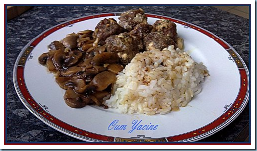Boulettes hachées cœur fromage sauce champignons --- ----- -- ----- ---- ------ Le blog de Nadjet Boulettes hachées cœur fromage sauce champignons --- ----- -- ----- ---- ------ Le blog de Nadjet