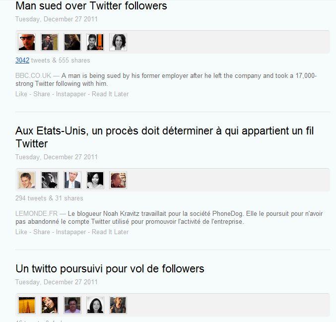 Les limites de Summify: trois fois la même information resucée sous trois formesdifférentes Les limites de Summify?