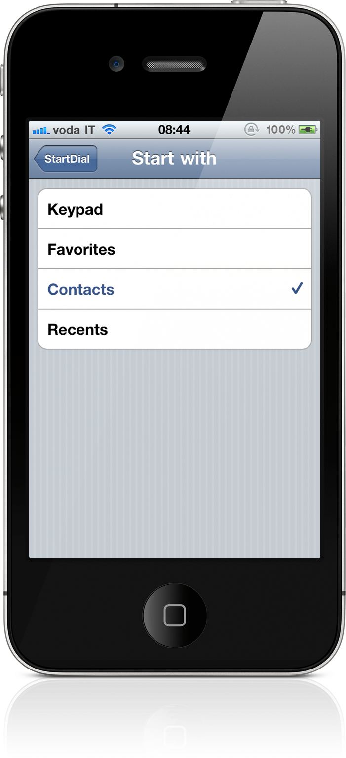Cydia: Avec StartDial choisissez la vue de l’application téléphone