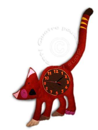 horloge-chat-roux