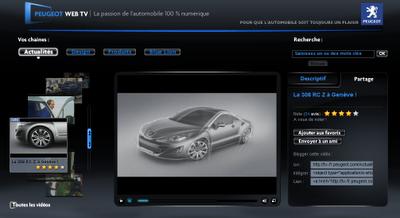 Peugeot lance sa Web TV