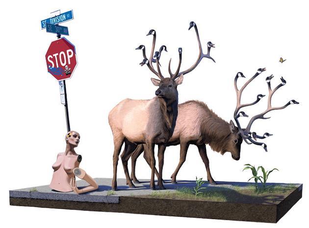 Josh-Keyes-3 Josh Keyes, la nature prend le dessus …
