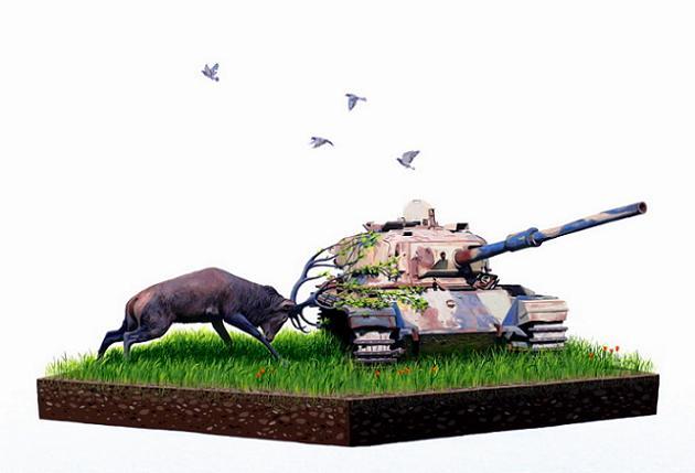 Josh-Keyes-4 Josh Keyes, la nature prend le dessus …