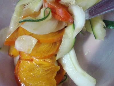 Salade de fenouil, courgette et kaki