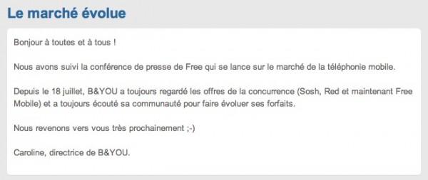 b-you b you 600x253 Au tour de B&YOU de réagir à larrivée de Free Mobile