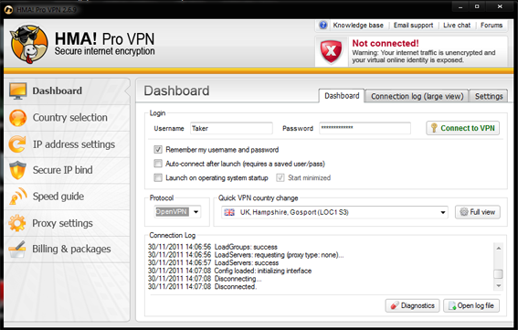 Test du VPN «HideMyAss»