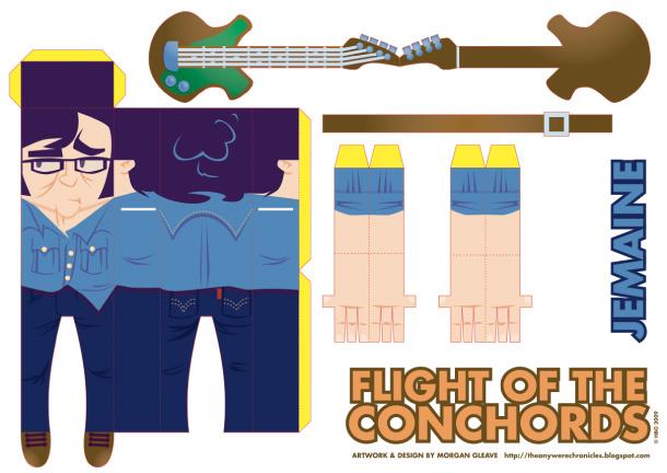 Flight of the Conchords papertoys (x 3)