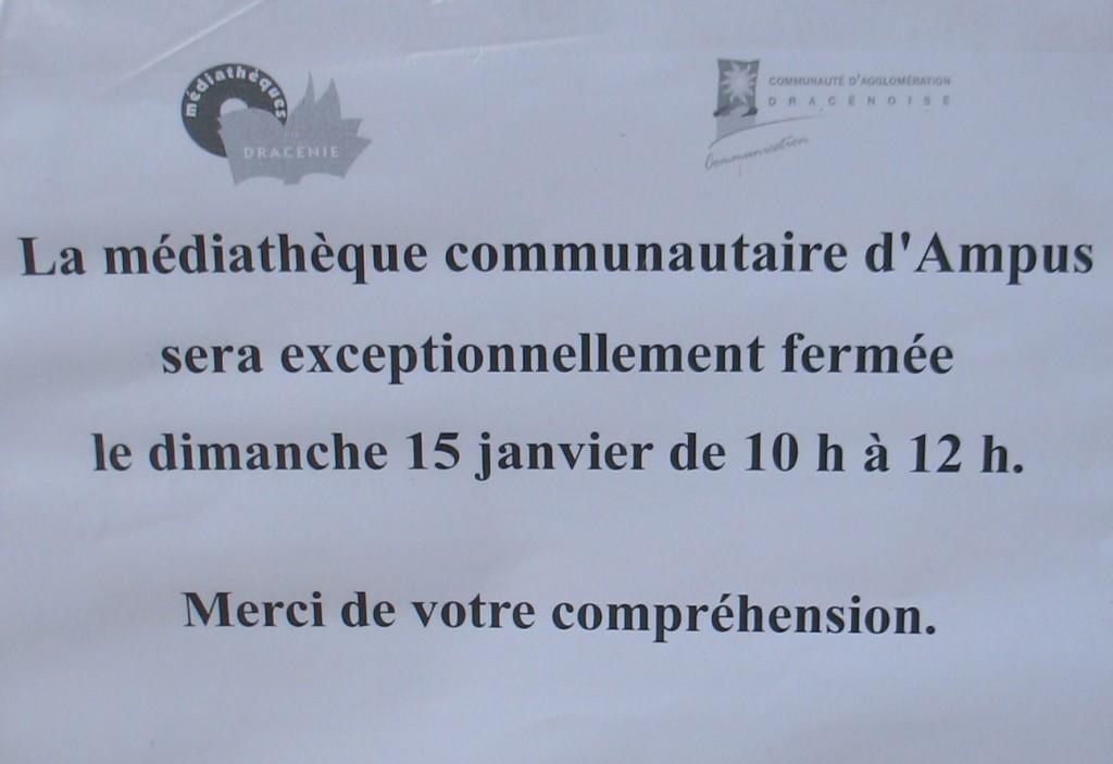 012 La bibliothèque est fermée