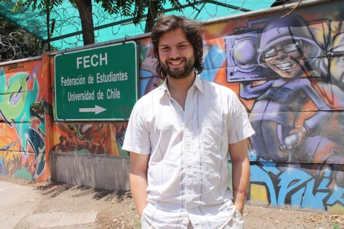 Gabriel Boric FECh étudiants Chili photo Anthony Quindroit