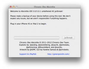 [Tuto] Le Jailbreak Untether iOs 5.0.1 pour iPhone 4S et iPad 2 (via Absinthe Mac/Pc)