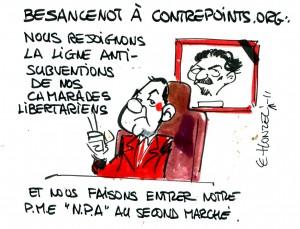 Besancenot subventions entreprises 6,5 milliards de subventions pour rien