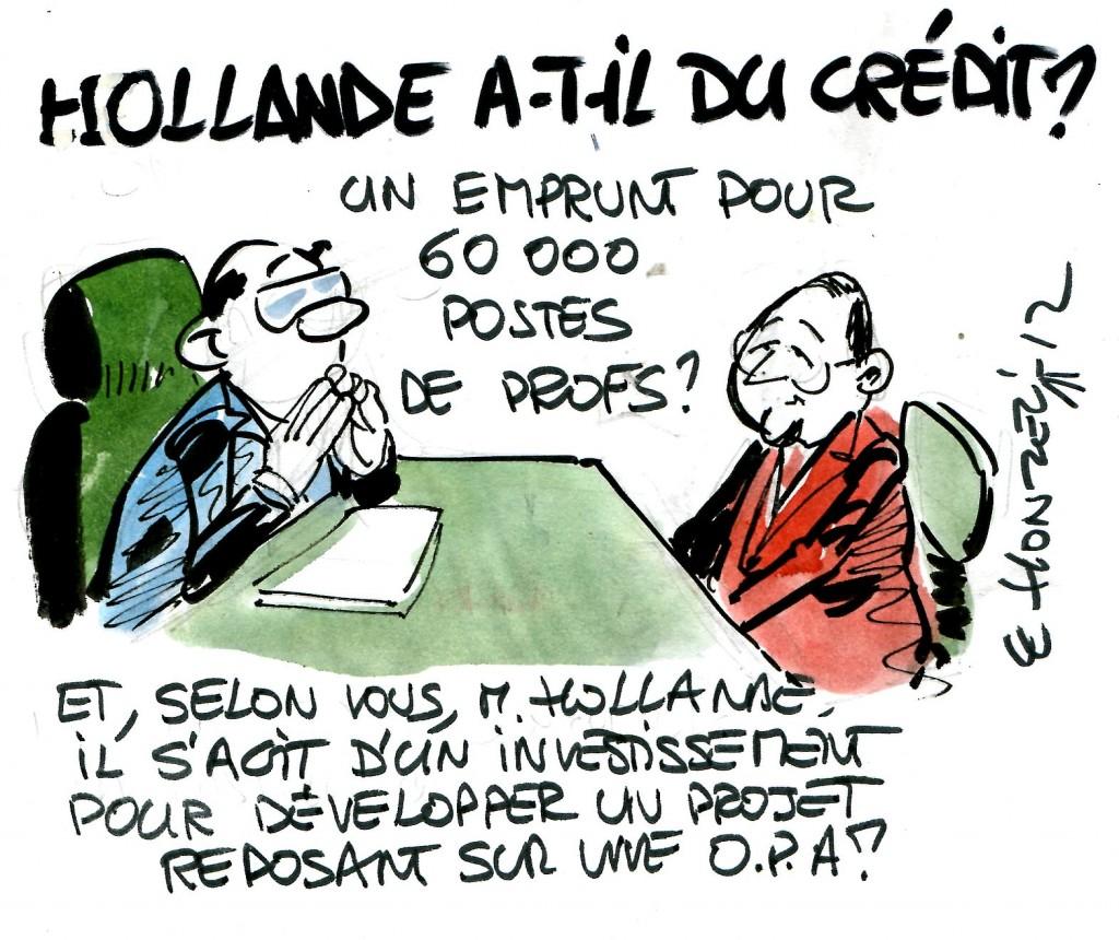 imgscan contrepoints 640 Hollande crédit Dettes : Ah ! Si l’État avait le bon sens des Français !