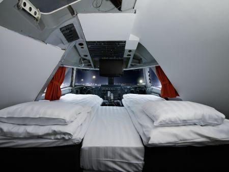 chambre Un avion-hôtel à Stockholm, planant, non ?