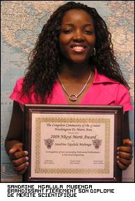 Un Trophée à Washington pour une savante de la RDC Sandrine Ngalula Mubenga