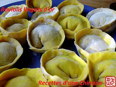 Raviolis lingots d'or 金元宝饺子 jīnyuánbǎo jiǎozi
