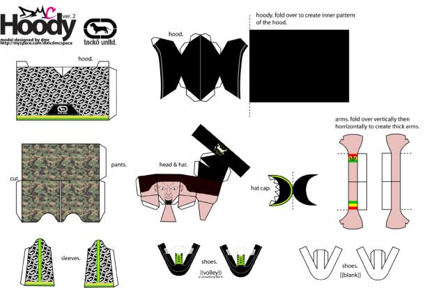Papertoys Hoody (Serie 3) by dmc (x 5)