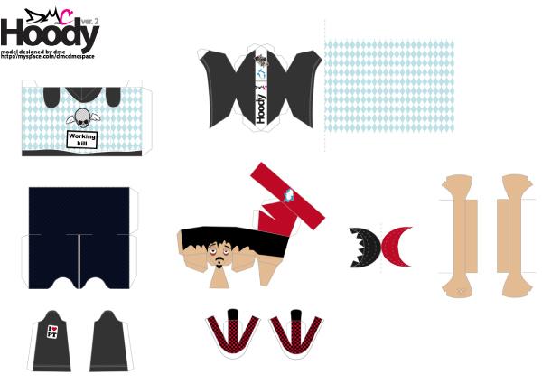Papertoys Hoody (Serie 3) by dmc (x 5)