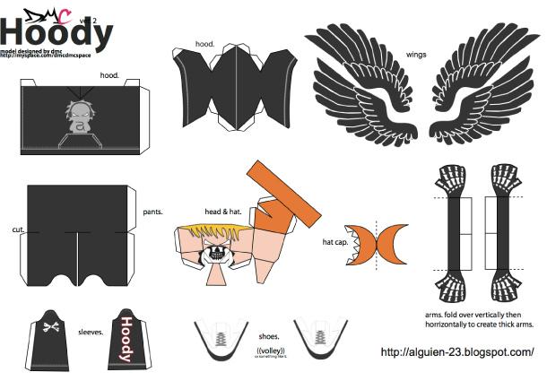 Papertoys Hoody (Serie 3) by dmc (x 5)