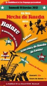 Noche de rueda avec l’orchestre Batazo Samedi 11 février 2012 au Babillard