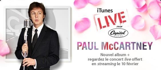 Paul McCartney: Concert Live sur iTunes le 10 février...