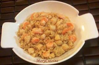 Risotto aux pétoncles et crevettes