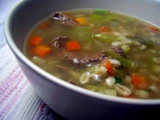 Soupe au boeuf, aux légumes et à l'orge
