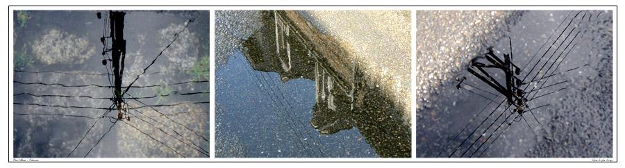 reflets urbains reflet dans l'eau des caniveaux après une pluie d'orage