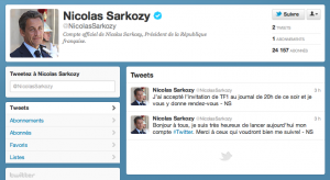 Nicolas Sarkozy est sur Twitter