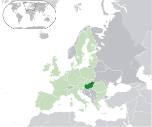English: (Green) Hungary. (Light-green) The Eu...
