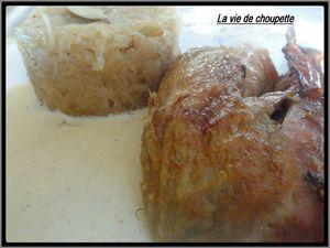 PINTADEAU EN CHEMISE DE LARD ET SA CHOUCROUTE 025