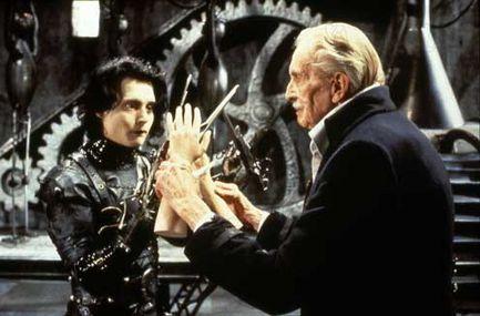  Johnny Depp, Vincent Price, Tim Burton dans Edward aux mains d'argent (Photo Christophe L)