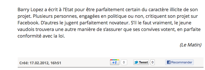 lopez Le Matin: encore des conneries!