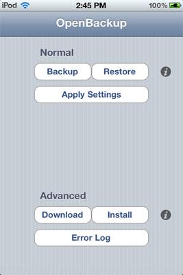 Open-Backup-2 Cydia: Open Backup mise à jour en version 2.0
