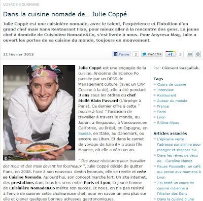 Dans la cuisine nomade de… Julie Coppé