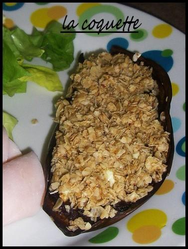 Aubergine au chévre et flocons d'avoine. IMGP9341