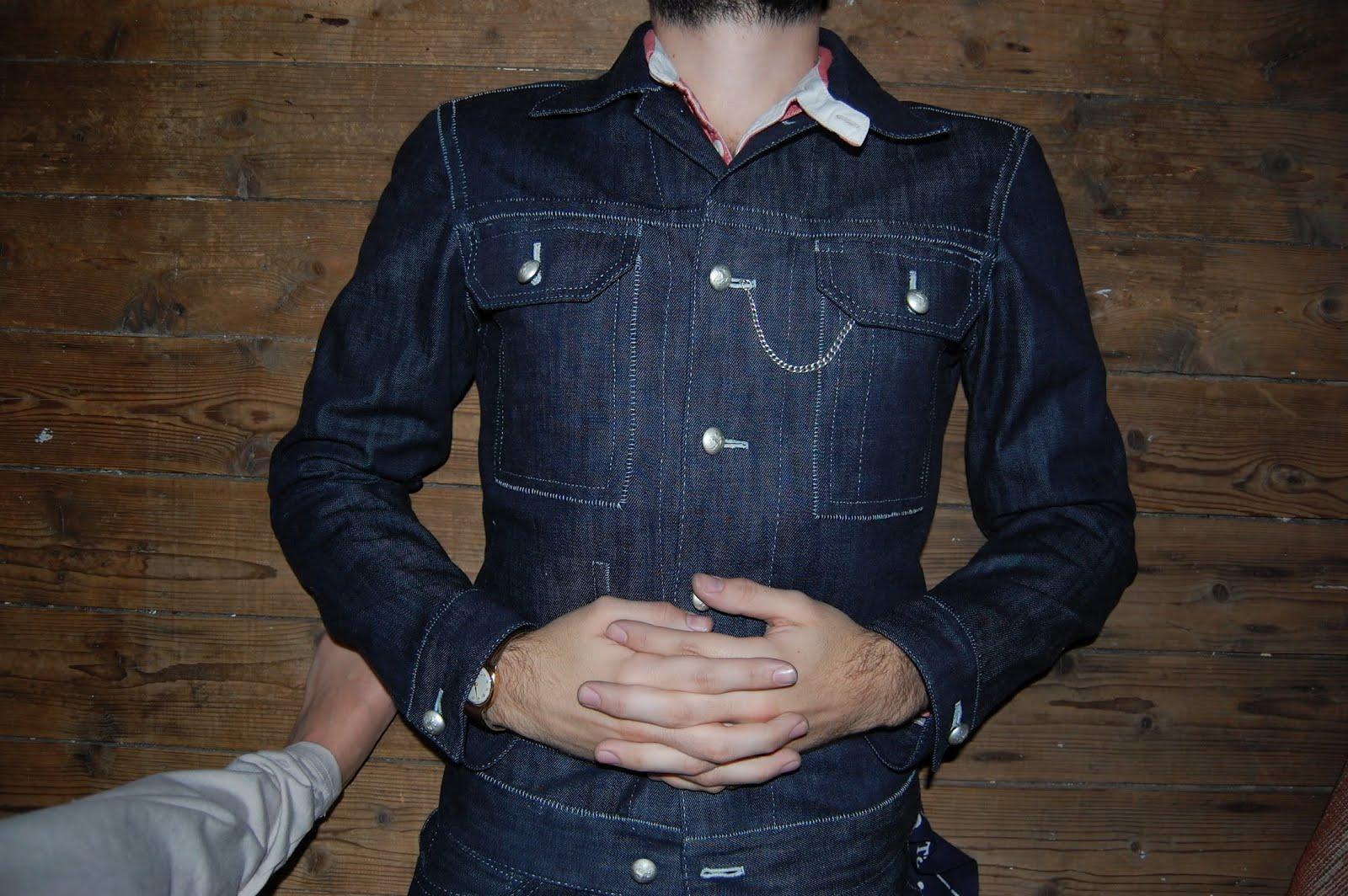 COMPLETELY HAND-STICHED SELVEDGE DENIM JACKET COMPLETELY HAND-STICHED SELVEDGE DENIM JACKET