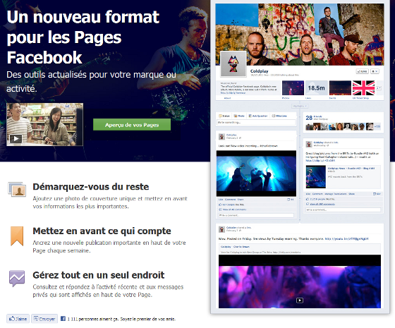 Nouveau format de page Facebook Un nouveau format pour les Pages Facebook