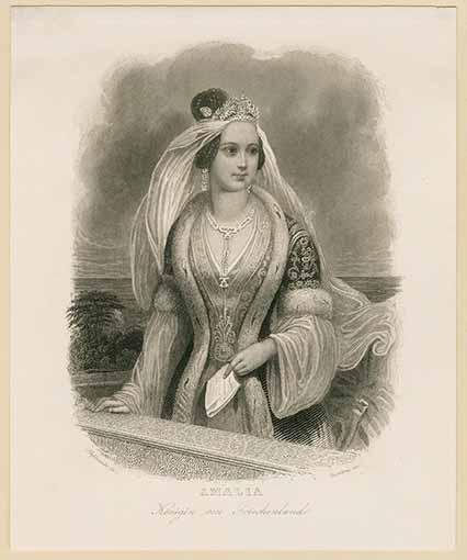 Amalia d'Oldenbourg, Βασίλισσα Αμαλία της Ελλάδος,   Reine de Grèce, par l'image