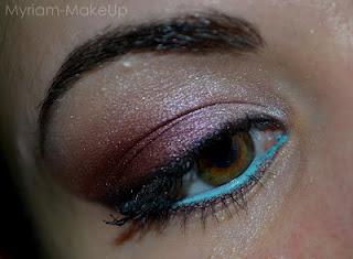 Maquillage prune et turquoise