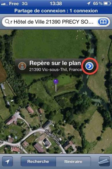 capture ecran iphone google maps 6 capture ecran iphone google maps 6 390x585 Tutoriel : comment utiliser Google Maps en photo animalière