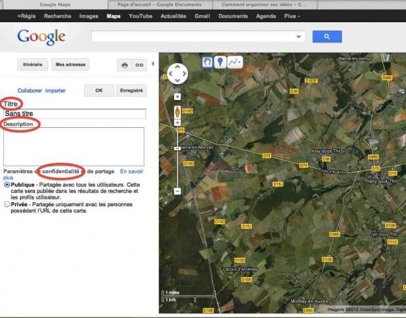 capture ecran google maps création nouvelle carte capture ecran google maps création carte 585x458 Tutoriel : comment utiliser Google Maps en photo animalière