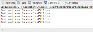 Exemple d'utilisation de la console d'Eclipse avec la SDL