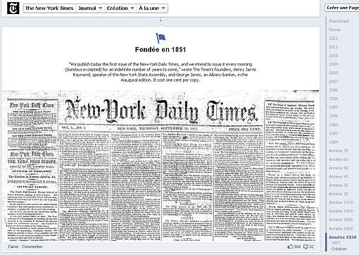 NY TIMES - facebook Timeline Facebook Page Design