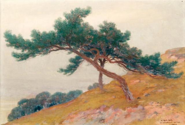 Hestiaux_Pins sur la colline Quelques aquarellistes français disparus au 20ème siècle – Partie 3 Louis Hestaux – Charles-Edmond Kayser – Jean Lejour – Madeleine Lemaire – René Leverd – Luigi Loir